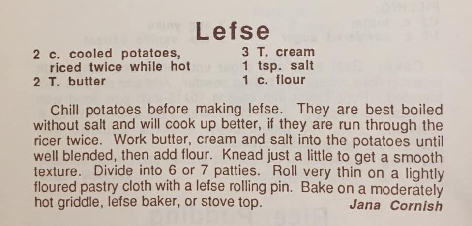 TRADITIONAL LEFSE RECIPE