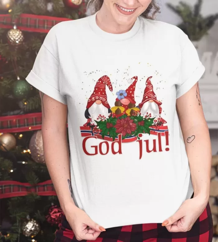 God Jul Norwegian Christmas T-shirt